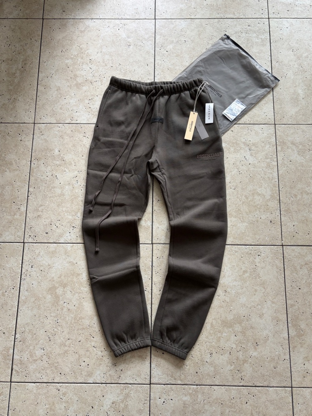 Off Black Cuffed Essentials Sweatpants